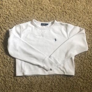 polo ralph lauren cropped white crew neck